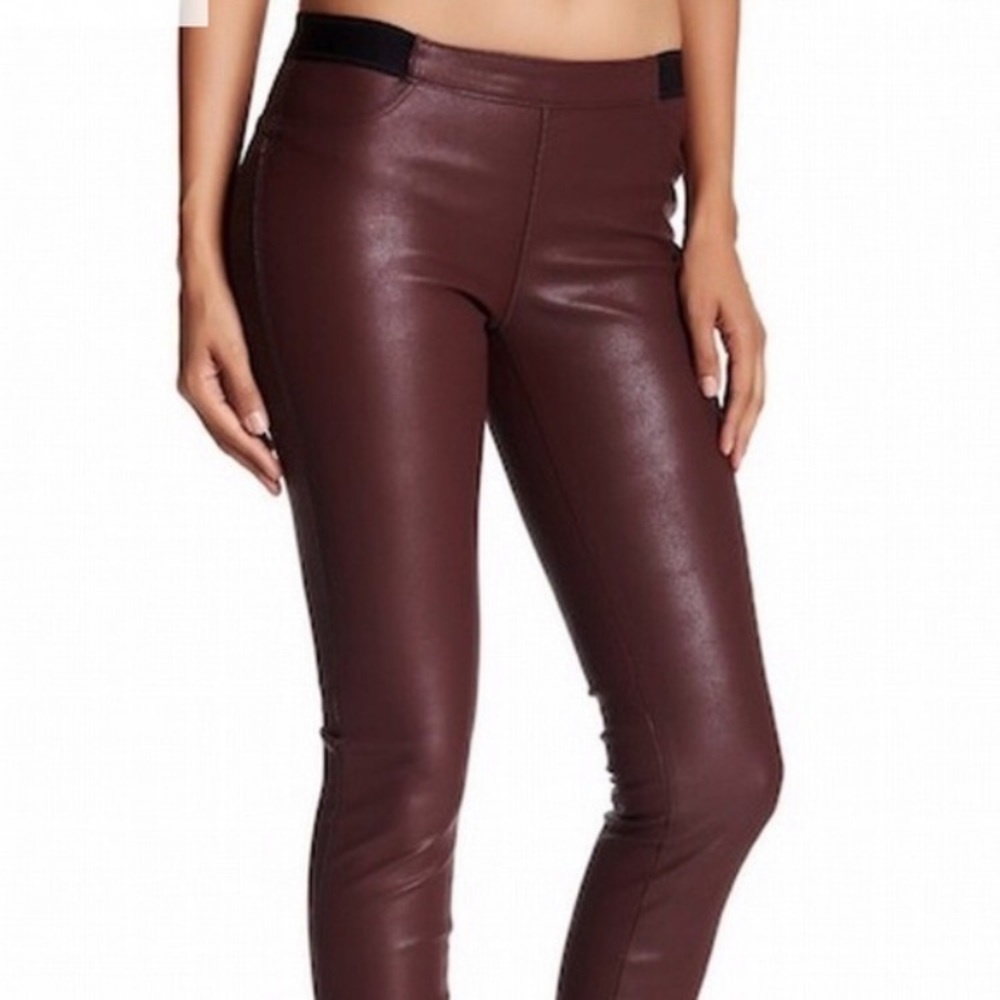 Blank nyc burgundy clean waistband faux leather